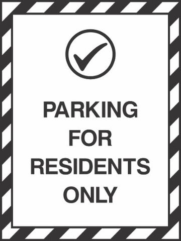 Parking for Residents Only Sign