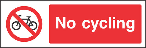 No cycling Sign No cycling Sign