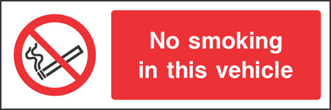 No smoking in this vehicle Sign No smoking in this vehicle Sign