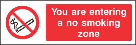 You are now entering a no smoking zone Sign You are now entering a no smoking zone Sign