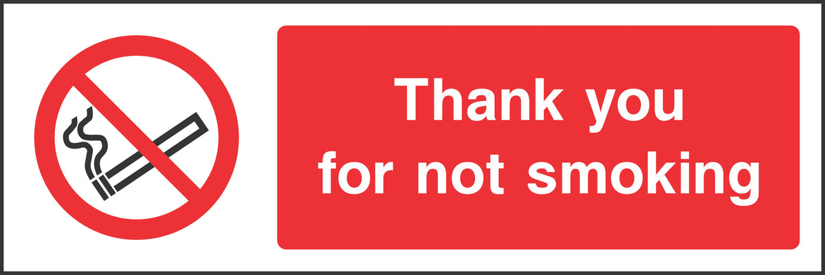 thank you for not smoking Sign