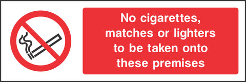 No cigarettes, matches or lights Sign No cigarettes, matches or lights Sign