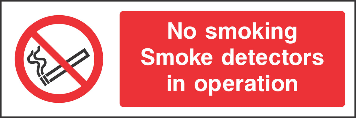 No smoking smoke detectors in operation Sign