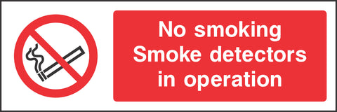 No smoking smoke detectors in operation Sign No smoking smoke detectors in operation Sign