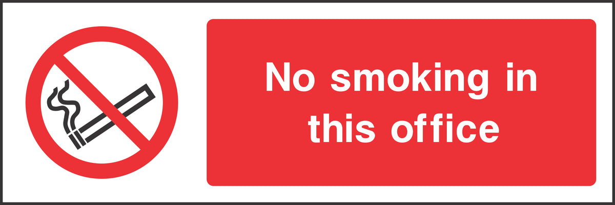 No smoking in this office Sign