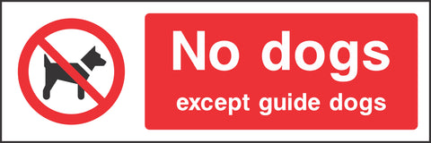 No dogs except guide dogs Sign No dogs except guide dogs Sign