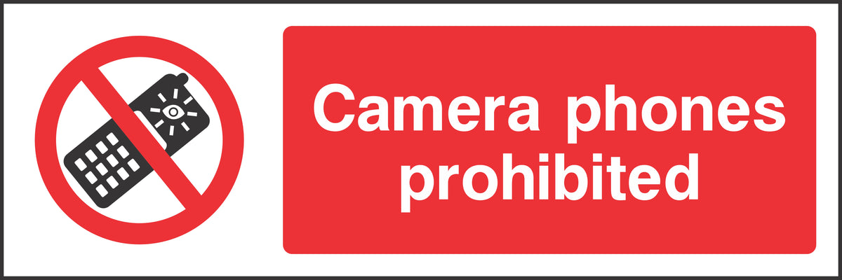 Camera phones prohibited Sign