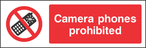 Camera phones prohibited Sign