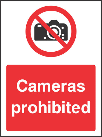 Cameras prohibited Sign Cameras prohibited Sign