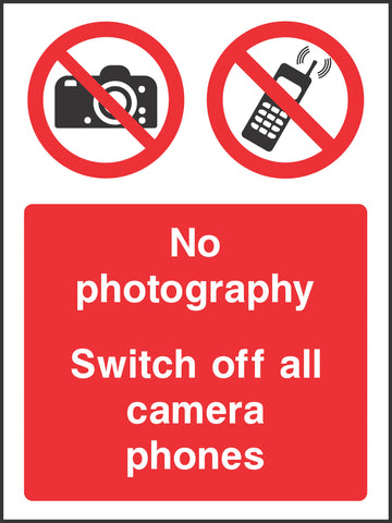 No photography Sign No photography Sign