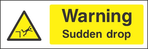 Warning Sudden drop sign