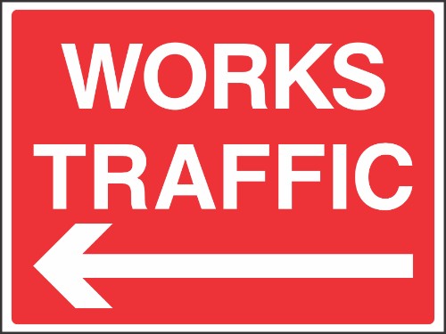 Works Traffic sign Left