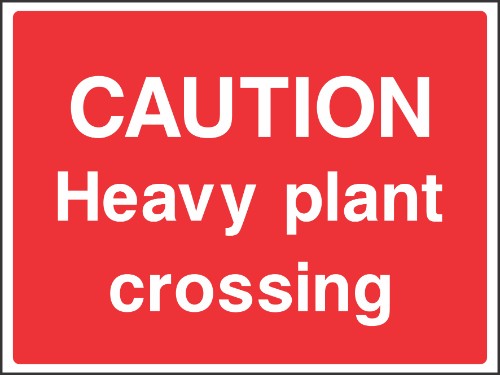 Caution Heavy plant crossing sign