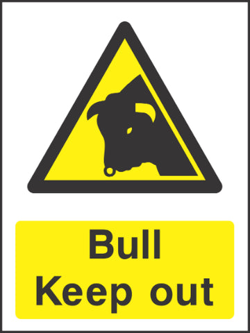 Bull keep out sign