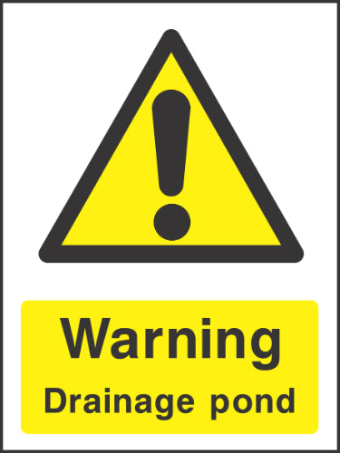 Warning Drainage pond Sign