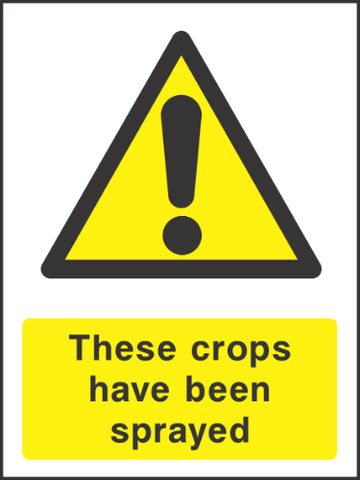 These crops have been sprayed Sign
