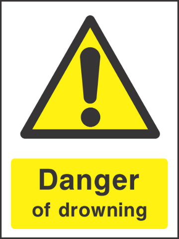 Danger of drowning Sign