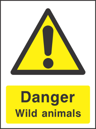 Danger Wild animals Sign