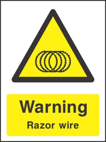 Warning Razor wire Sign