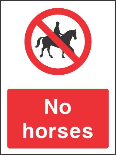 No horses Sign