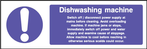 Dishwasher machine sign
