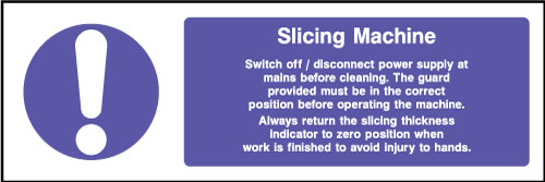 slicing machine sign