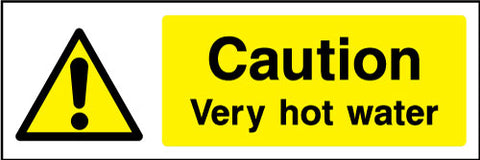 Caution very hot water sign