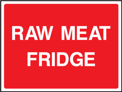 Raw meat fridge sign