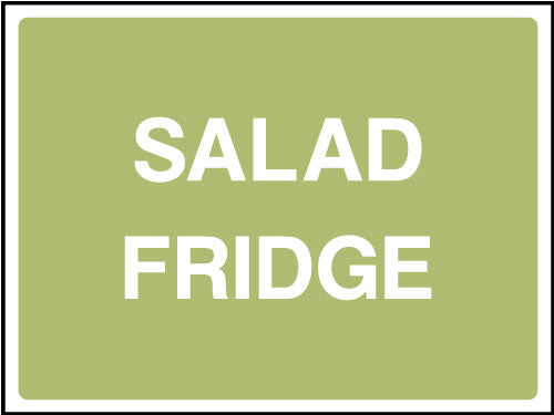 Salad fridge sign