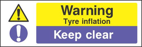 Warning tyre inflation sign