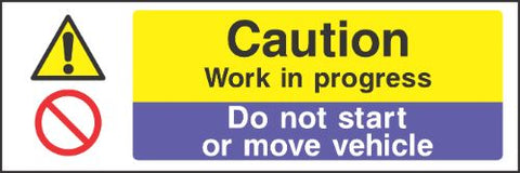 Caution work in progress sign