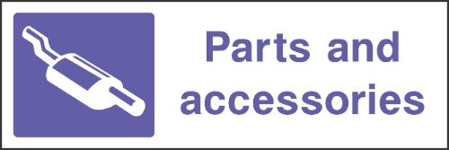 Parts and accessories sign