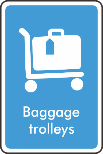baggage trolleys sign