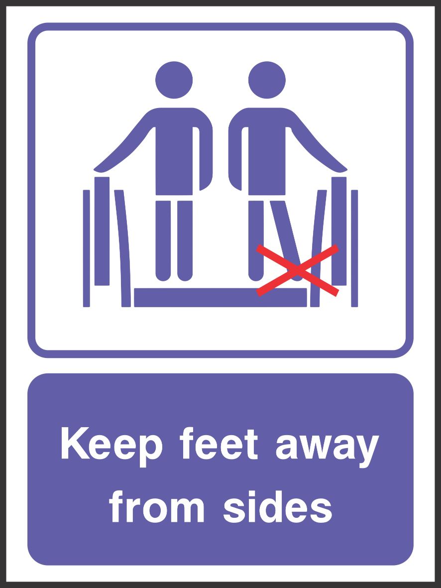 keep feet away from sides sign