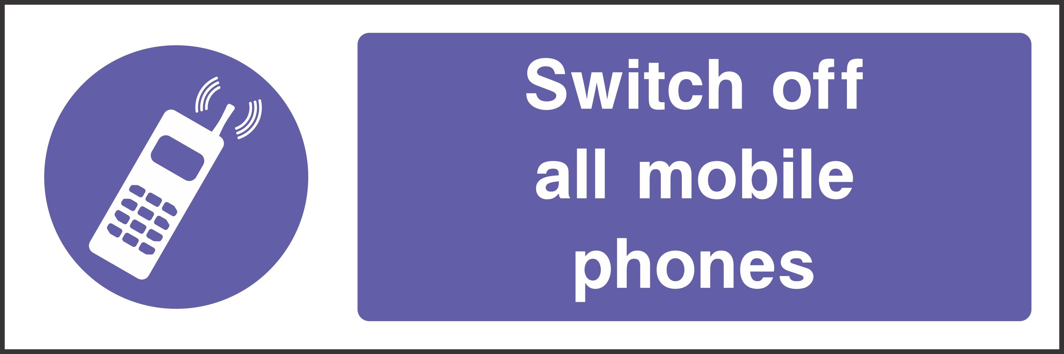 switch off all mobile phones sign