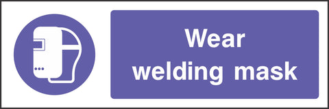 wear welding mask sign