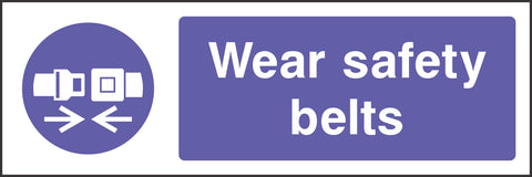 wear safety belts sign