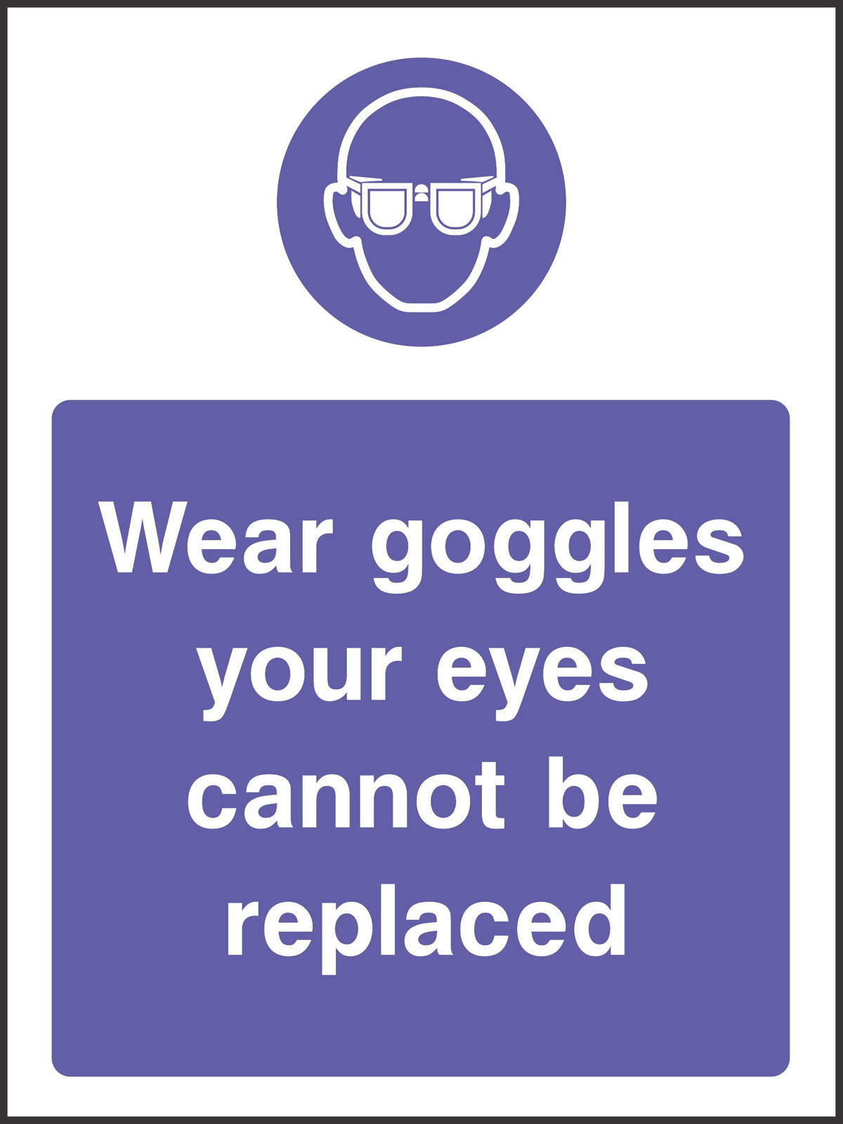 wear goggles sign