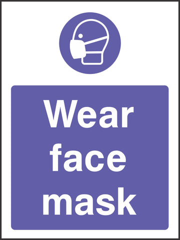 wear face mask sign