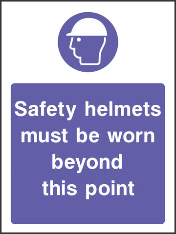 safety helmets must be worn beyond this point sign