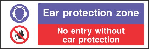 ear protection zone sign