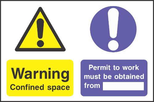 Warning confined space sign