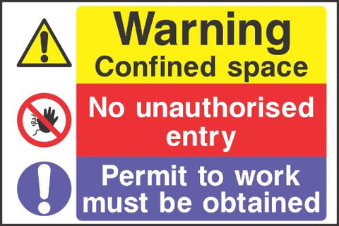 Warning confined space sign