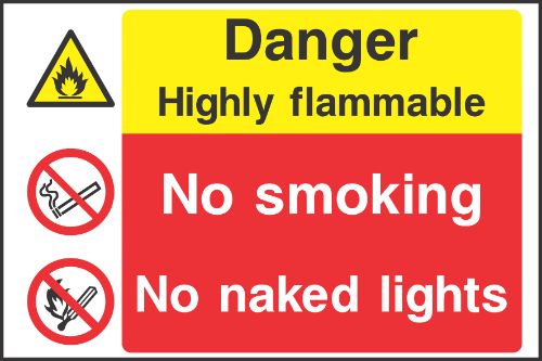 Danger highly flammable sign