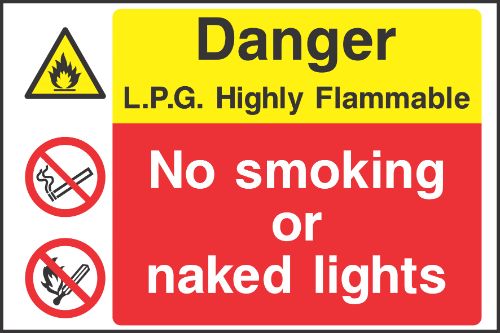 Danger L.P.G. Highly Flammable sign