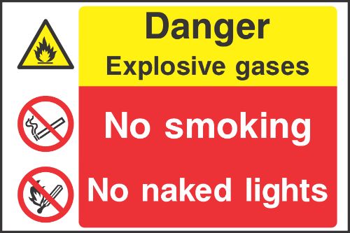 Danger explosive gases sign