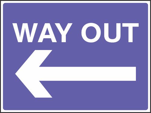 Way out Left Sign