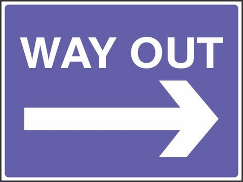 Way out Right Sign