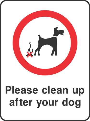 Please Clean up after your dog Sign A