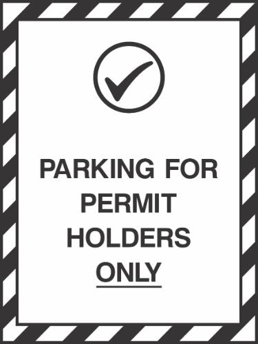 Parking for Permit Holders Only Sign